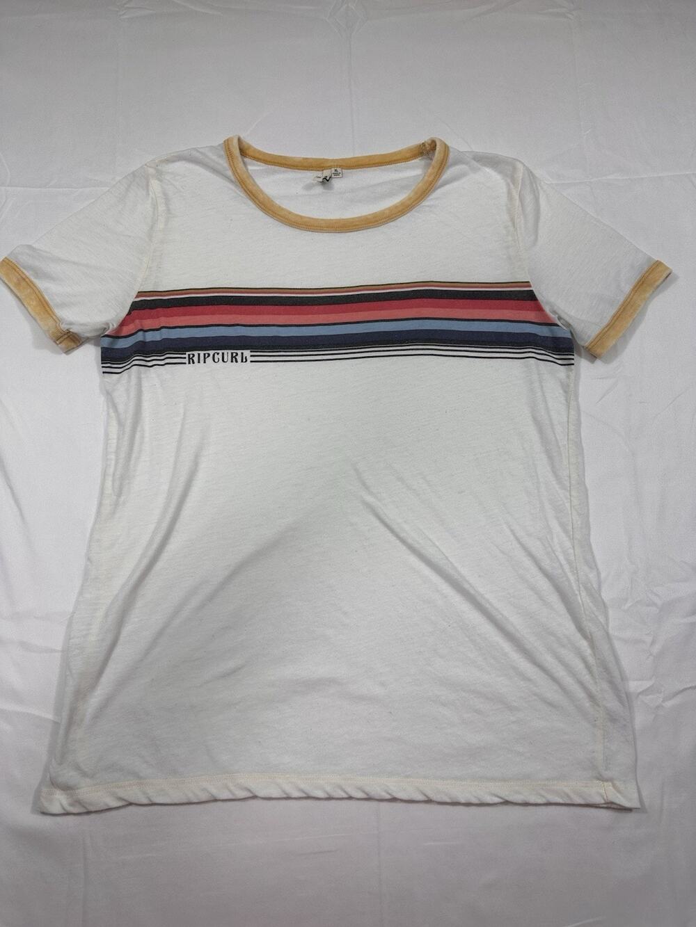 Vintage Style Rip Curl Women’s T Shirt Size XL Stripes